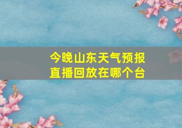 今晚山东天气预报直播回放在哪个台