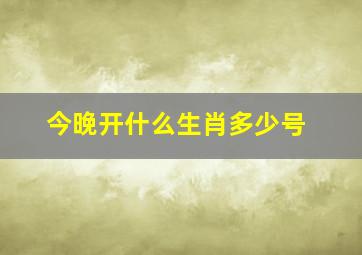 今晚开什么生肖多少号