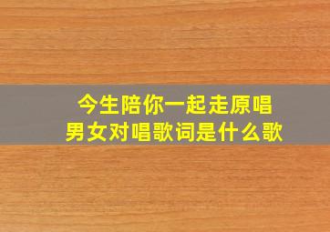 今生陪你一起走原唱男女对唱歌词是什么歌