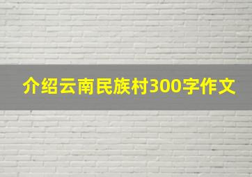 介绍云南民族村300字作文