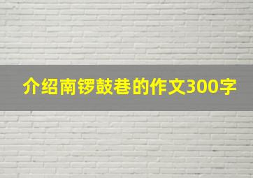 介绍南锣鼓巷的作文300字