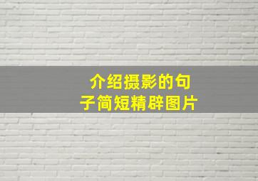 介绍摄影的句子简短精辟图片