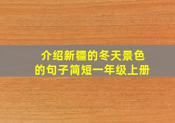 介绍新疆的冬天景色的句子简短一年级上册