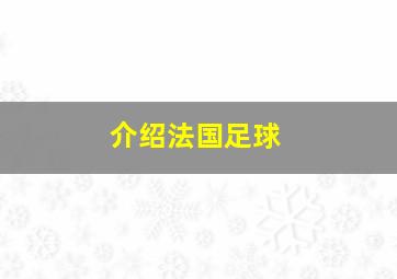 介绍法国足球