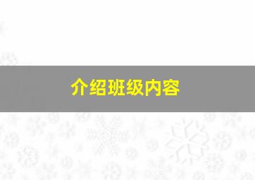 介绍班级内容