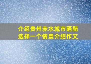 介绍贵州赤水城市晒醋选择一个情景介绍作文