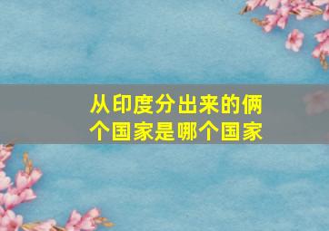 从印度分出来的俩个国家是哪个国家