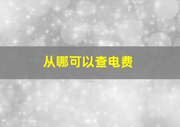 从哪可以查电费