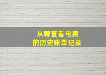 从哪查看电费的历史账单记录