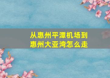 从惠州平潭机场到惠州大亚湾怎么走