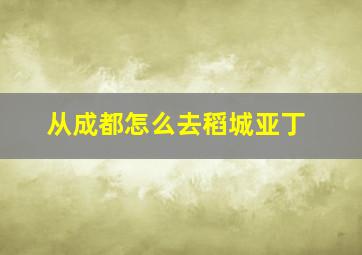 从成都怎么去稻城亚丁