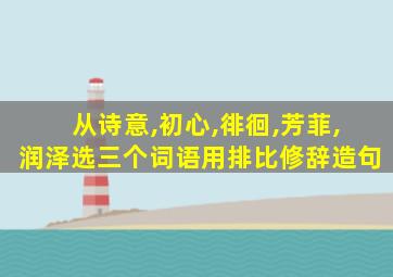 从诗意,初心,徘徊,芳菲,润泽选三个词语用排比修辞造句