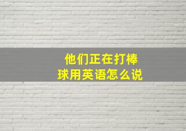 他们正在打棒球用英语怎么说