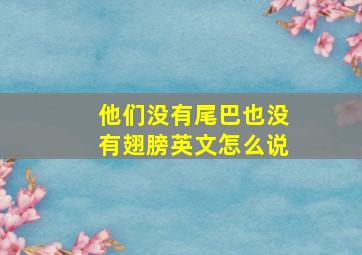 他们没有尾巴也没有翅膀英文怎么说