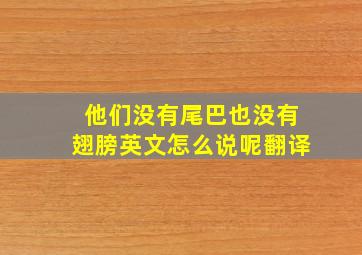 他们没有尾巴也没有翅膀英文怎么说呢翻译