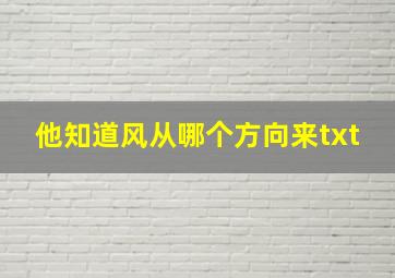 他知道风从哪个方向来txt