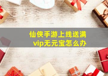 仙侠手游上线送满vip无元宝怎么办