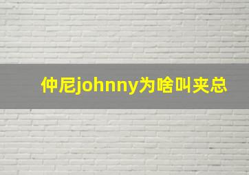 仲尼johnny为啥叫夹总