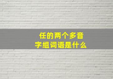 任的两个多音字组词语是什么