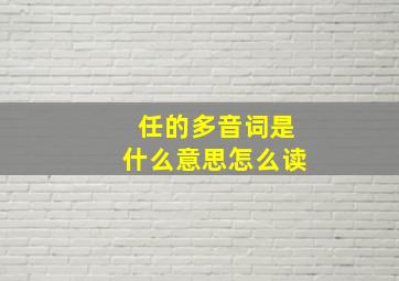 任的多音词是什么意思怎么读