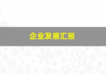 企业发展汇报