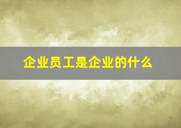 企业员工是企业的什么