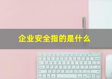 企业安全指的是什么