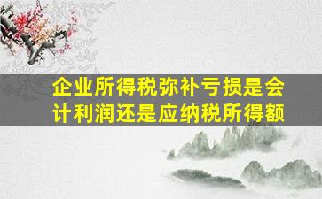 企业所得税弥补亏损是会计利润还是应纳税所得额