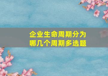 企业生命周期分为哪几个周期多选题