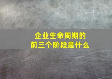 企业生命周期的前三个阶段是什么