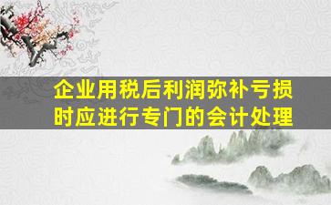 企业用税后利润弥补亏损时应进行专门的会计处理