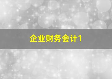 企业财务会计1