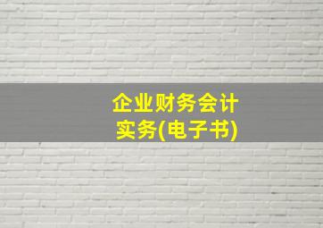 企业财务会计实务(电子书)