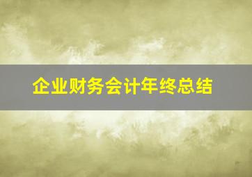 企业财务会计年终总结