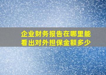 企业财务报告在哪里能看出对外担保金额多少