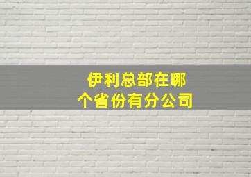 伊利总部在哪个省份有分公司