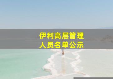 伊利高层管理人员名单公示