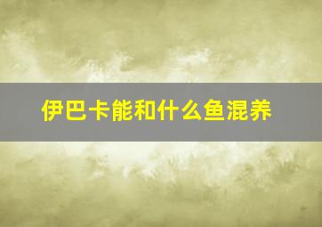 伊巴卡能和什么鱼混养