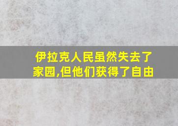 伊拉克人民虽然失去了家园,但他们获得了自由