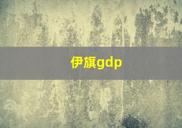 伊旗gdp