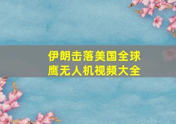 伊朗击落美国全球鹰无人机视频大全