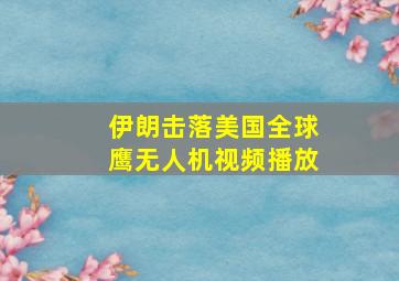 伊朗击落美国全球鹰无人机视频播放