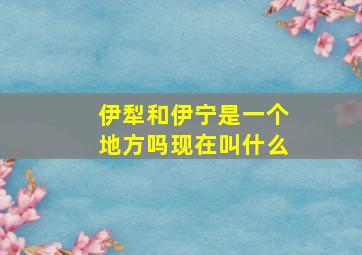 伊犁和伊宁是一个地方吗现在叫什么