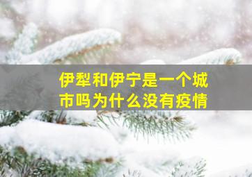 伊犁和伊宁是一个城市吗为什么没有疫情