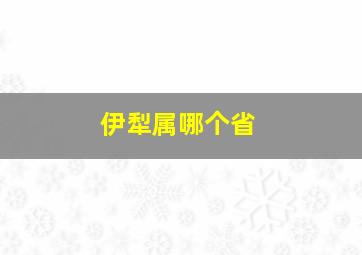 伊犁属哪个省