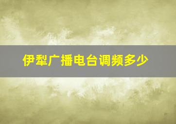 伊犁广播电台调频多少