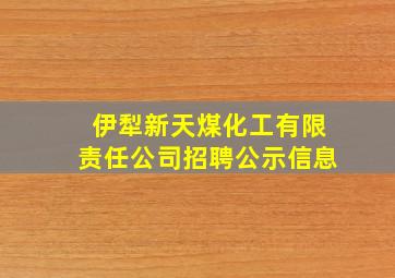 伊犁新天煤化工有限责任公司招聘公示信息