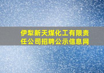 伊犁新天煤化工有限责任公司招聘公示信息网