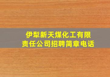 伊犁新天煤化工有限责任公司招聘简章电话