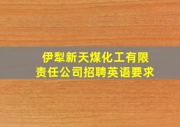 伊犁新天煤化工有限责任公司招聘英语要求